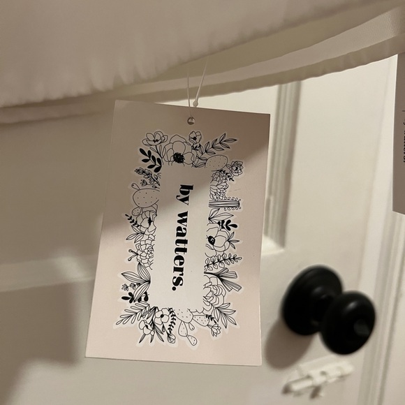 NWT Watters Meringue Radiant Taffeta V-Neck Balloon-Sleeve Mini Dress - Picture 6 of 7